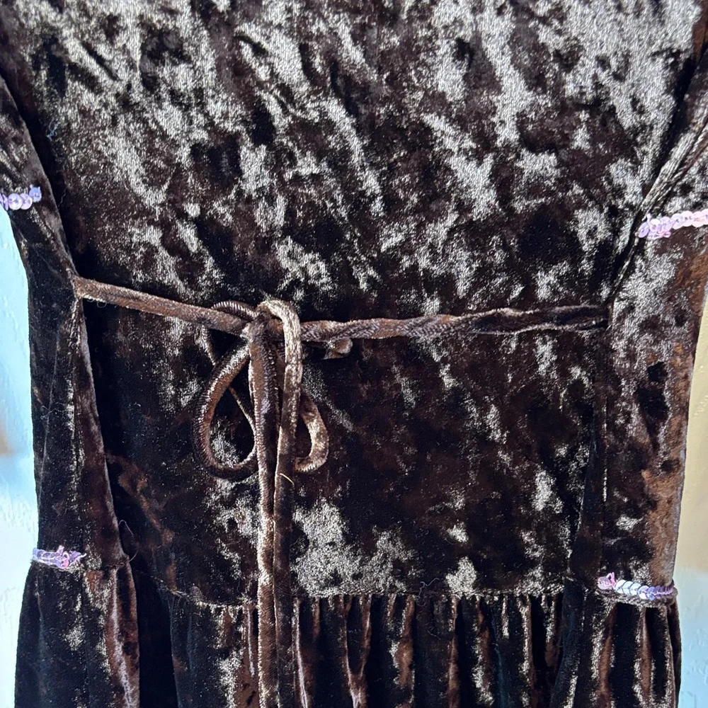 Speechless Brown Velvet w/Pink Sequins Dress for Costume Dress Up Party Like New